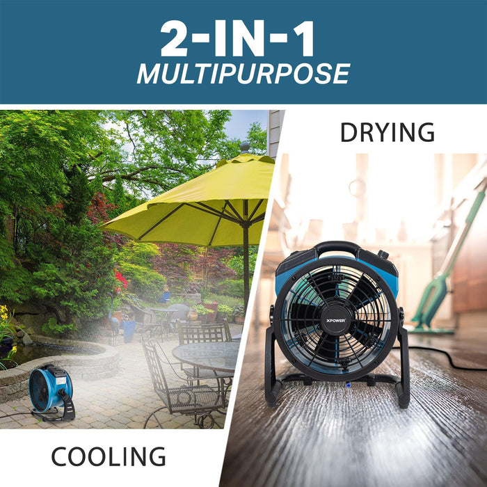 XPOWER FM-65B Multi-Purpose Battery Powered Misting Fan and Air Circulator - FM-65B  Mini Split Systems Direct