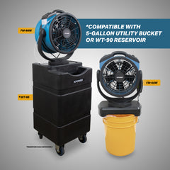 XPOWER FM-88W Multipurpose Oscillating Portable 3 Speed Outdoor Cooling Misting Fan with Built-In Water Pump and Hose - FM-88W  Mini Split Systems Direct