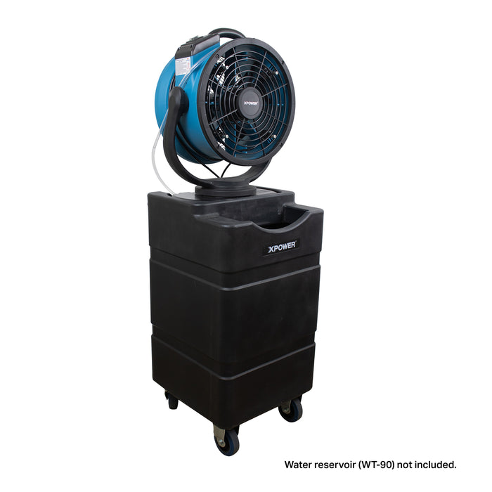 XPOWER FM-88W Multipurpose Oscillating Portable 3 Speed Outdoor Cooling Misting Fan with Built-In Water Pump and Hose - FM-88W  Mini Split Systems Direct