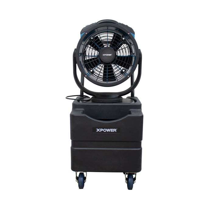 XPOWER FM-88WK Multipurpose Oscillating 3 Speed Outdoor Cooling Misting Fan with Built-In Water Pump, Hose, and WT-45 Mobile Water Reservoir Tank - FM-88WK  Mini Split Systems Direct