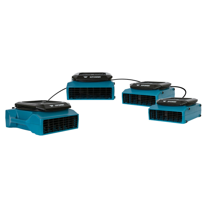 XPOWER XL-730A 1/3 HP 1150 CFM 5 Speed Sealed Motor Low Profile Air Mover, Floor Fan, Carpet Dryer with Built-in GFCI Power Outlets - XL-730A  Mini Split Systems Direct