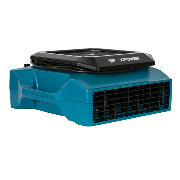 XPOWER XL-730A 1/3 HP 1150 CFM 5 Speed Sealed Motor Low Profile Air Mover, Floor Fan, Carpet Dryer with Built-in GFCI Power Outlets - XL-730A  Mini Split Systems Direct