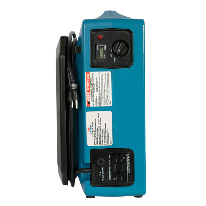 XPOWER XL-760AM 1/3 HP 1150 CFM Sealed Motor Low Profile Air Mover, Floor Fan, Carpet Dryer with Built-in GFCI Power Outlets and Hour Meter - XL-760AM  Mini Split Systems Direct