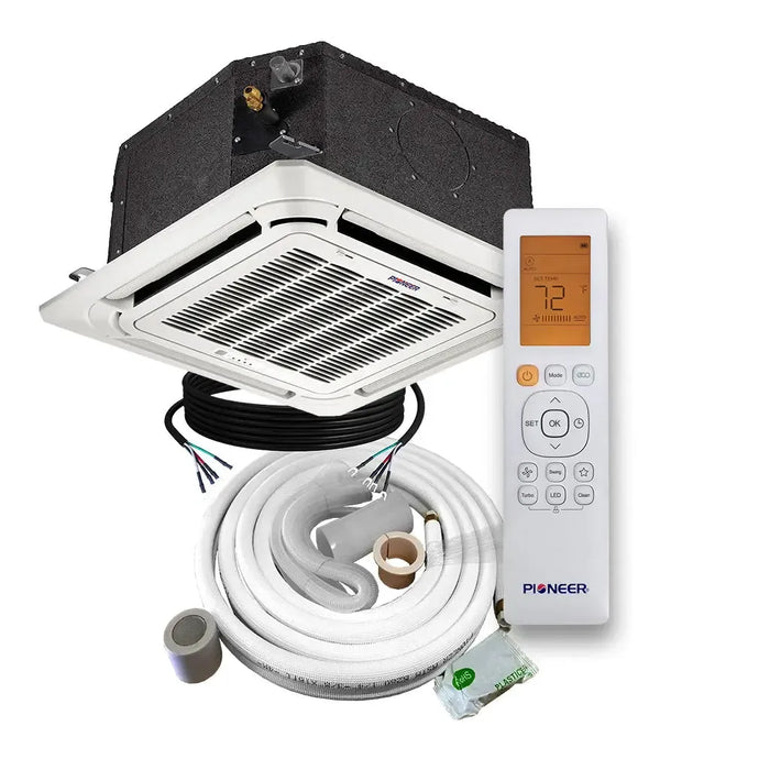 Pioneer® Multi Zone 12,000 BTU Quantum Series Ceiling Cassette Indoor Section Split Inverter++ Air Conditioner Heat Pump 230V - CB012GMFILCFHD-00-CB012GMFILCFHD-10-CB012GMFILCFHD-16-CB012GMFILCFHD-25-CB012GMFILCFHD-33  Mini Split Systems Direct