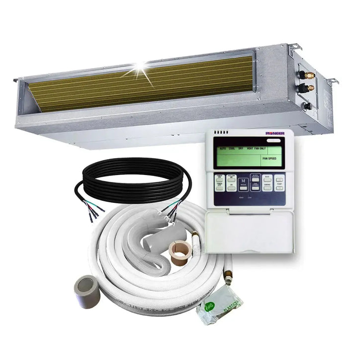 Pioneer® Multi Zone 12,000 BTU Quantum Series Concealed Ducted Indoor Section Split Inverter++ Air Conditioner Heat Pump 230V - RB012GMFILDFHD-00-RB012GMFILDFHD-10-RB012GMFILDFHD-16-RB012GMFILDFHD-25-RB012GMFILDFHD-33  Mini Split Systems Direct