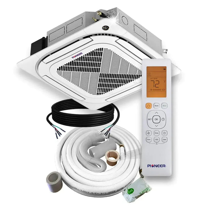 Pioneer® Multi Zone 24,000 BTU Quantum Series Ceiling Cassette Indoor Section Split Inverter++ Air Conditioner Heat Pump 230V - CB024GMFILDFHE-00-CB024GMFILDFHE-10-CB024GMFILDFHE-16-CB024GMFILDFHE-25-CB024GMFILDFHE-33  Mini Split Systems Direct