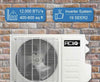12,000 BTU ACiQ Essentials 21 SEER2 Single Zone Wall Mounted Mini Split Heat Pump System - R454B | White | 230V