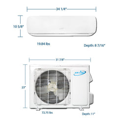 Air-Con Blizzard 9000 BTU 28 SEER Mini Split Air Conditioner 15ft Lineset & Wiring