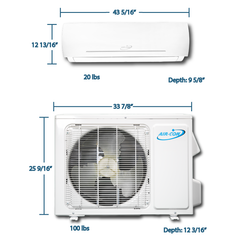 Air-Con Blue Series 3 18000 BTU 23 SEER Mini Split Ductless Air Conditioner 15ft Lineset & Wiring