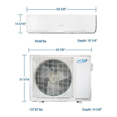 Air-Con Eclipse Series 30000 BTU 18.9 SEER Ductless Mini Split Air Conditioner 15ft Lineset & Wiring