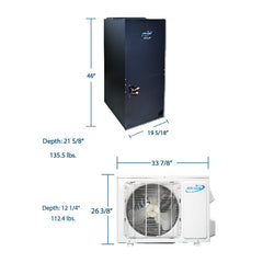 Air-Con SD Premium - 24000 BTU - 18 SEER - 2 Ton Pre-Charged Heat Pump Inverter - Ducted Central Air Conditioner