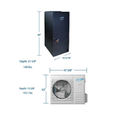 Air-Con SD Premium - 36000 BTU - 18 SEER - 3 Ton Pre-Charged Heat Pump Inverter - Ducted Central Air Conditioner