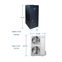 Air-Con SD Premium - 60000 BTU - 17.5 SEER - 5 Ton Pre-Charged Heat Pump Inverter - Ducted Central Air Conditioner