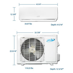 Air-Con Serene Series 24000 BTU 18 SEER Mini Split Air Conditioner 15ft Lineset & Wiring