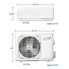 Air-Con Serene Series 9000 BTU 16 SEER Mini Split Air Conditioner 15ft Lineset & Wiring