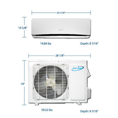 Air-Con Titanium 12000 BTU Ductless Mini Split Air Conditioner Heat Pump System 18 SEER 110-120V