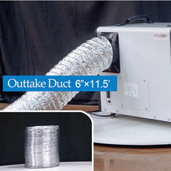 AlorAir Aluminum Foil Outlet Duct With a Diameter of 6 Inches and 11.5 Feet Long for HD55/HD90/HDi90