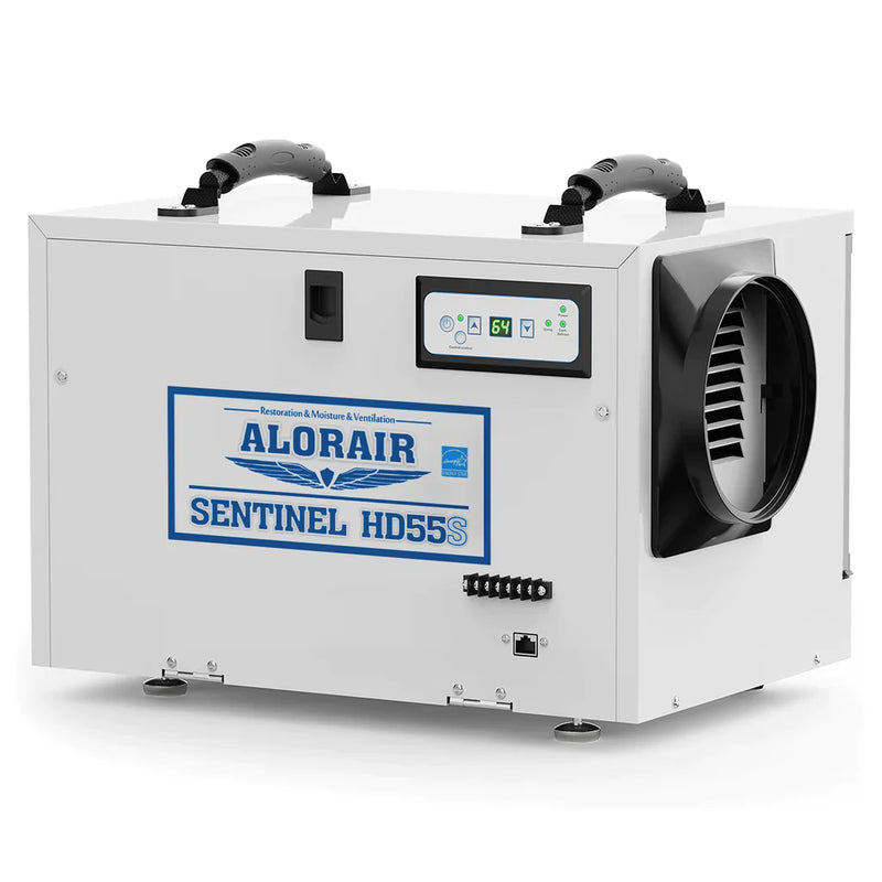 AlorAir Sentinel HD55S 120 PPD Dehumidifier in White for Basement, Crawl Space, Commercial Use
