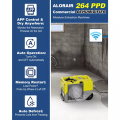 AlorAir Storm SLGR 1250X Smart Industrial Dehumidifier, 125 PPD