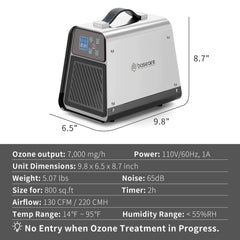 BaseAire 888 Pro 7000 mgh Ozone Generator Digital O3 Machine Home X002Z5T2ZD