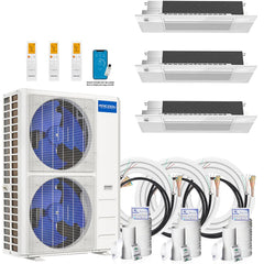 MRCOOL® DIY Mini Split 54,000 BTU 20.5 SEER 3 Zone Ceiling Cassette Ductless Air Conditioner and Heat Pump - 18K + 18K + 18K