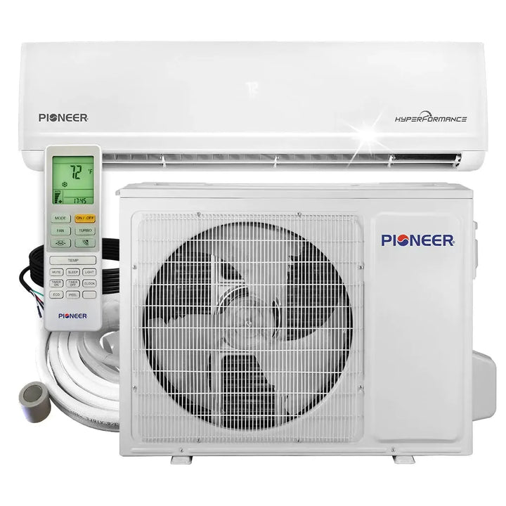 Pioneer® Hyperformance™ 18,000 BTU 20.5 SEER2 Ductless Mini Split Inverter++ Wi-Fi Enabled Air Conditioner Hyper Heat Pump Full Set 230V - WYF018GHFI25RH-WYF018GHFI25RH-10-WYF018GHFI25RH-16-WYF018GHFI25RH-25-WYF018GHFI25RH-33  Mini Split Systems Direct