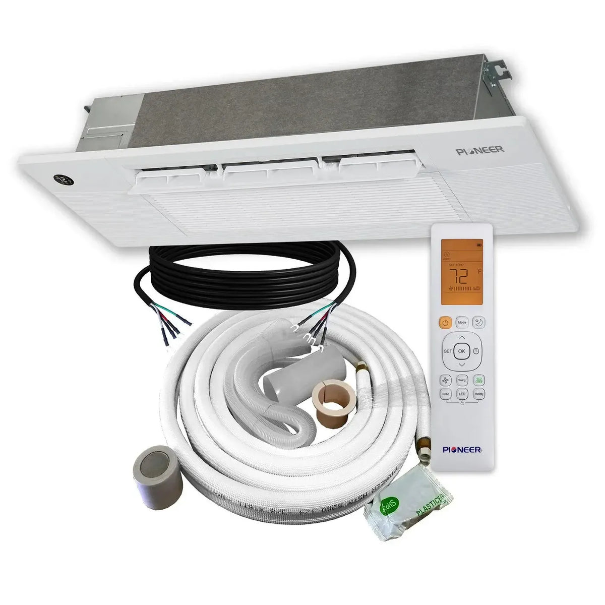 Pioneer® Multi Zone 9,000 BTU Quantum Series One-Way Ceiling Cassette Indoor Section Split Inverter++ Air Conditioner Heat Pump 230V - CK009GMFILCFHD-CK009GMFILCFHD-10-CK009GMFILCFHD-16-CK009GMFILCFHD-25-CK009GMFILCFHD-33  Mini Split Systems Direct