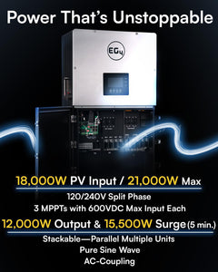 EG4 18KPV Hybrid Inverter | All-In-One Solar Inverter | 18000W PV Input | 12000W Output | 48V 120/240V Split Phase | EG4 18KPV-12LV