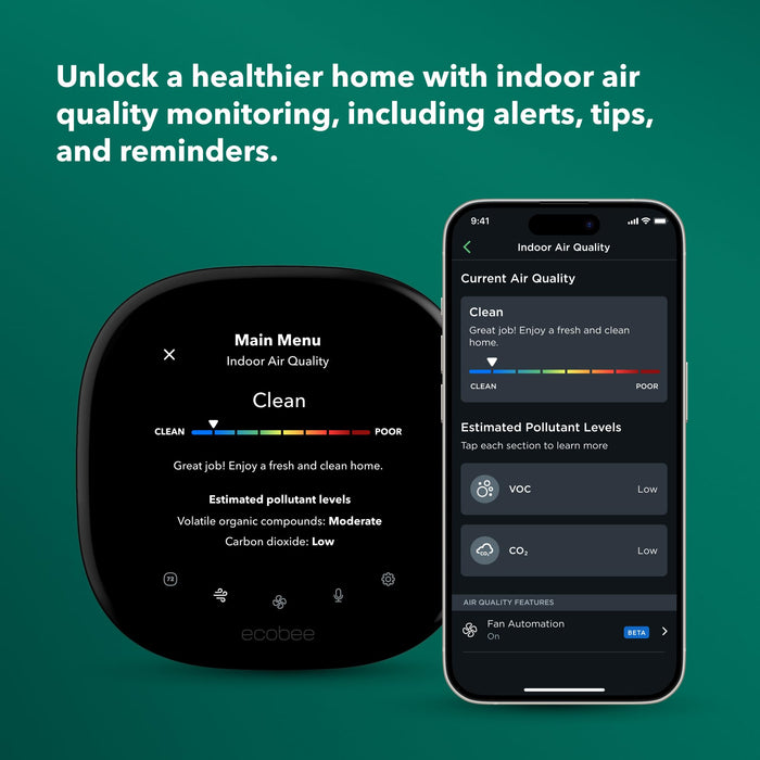 ecobee Smart Thermostat Premium with Smart Sensor and Air Quality Monitor - Programmable Wifi Thermostat - Works with Siri, Alexa, Google Assistant - EB-STATE6-01  Mini Split Systems Direct
