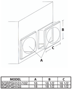 McDaniel Metals SQRPGH103 Horizontal Square to Round Adaptors (18 inch diameter) for Large Chassis Goodman Self-Contained Units - Pack of 2