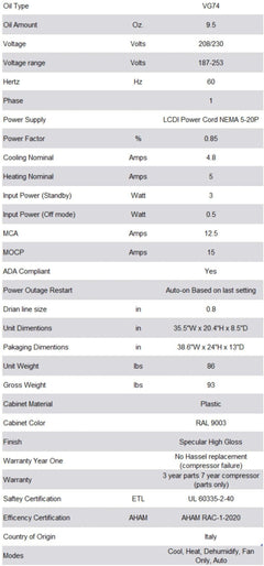 Olimpia Splendid Maestro Pro Inverter 12 Heat Pump 12,000 BTU 230V Variable Speed Through-the-Wall Air Conditioner with Heat and Remote - Includes Condensate Pan Heater