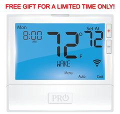 Free Pro1 IAQ T855iSH WiFi Thermostat, 7 Day Programmable, Stages 4 Heat/2 Cool ($176.00 Value)