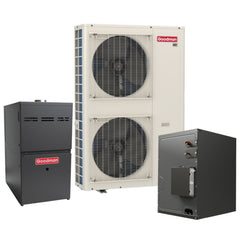 Goodman 5 Ton 17.0 SEER2 R-32 Dual Fuel System | GZV7SA6010 | CAPEA6030C3 | GMVS800805CU | Communicating | 21" Cabinet Width Upflow/Downflow Coil | 80,000 BTU/h 80.0% AFUE Upflow/Horizontal Ultra Low NOx Single-Stage Furnace