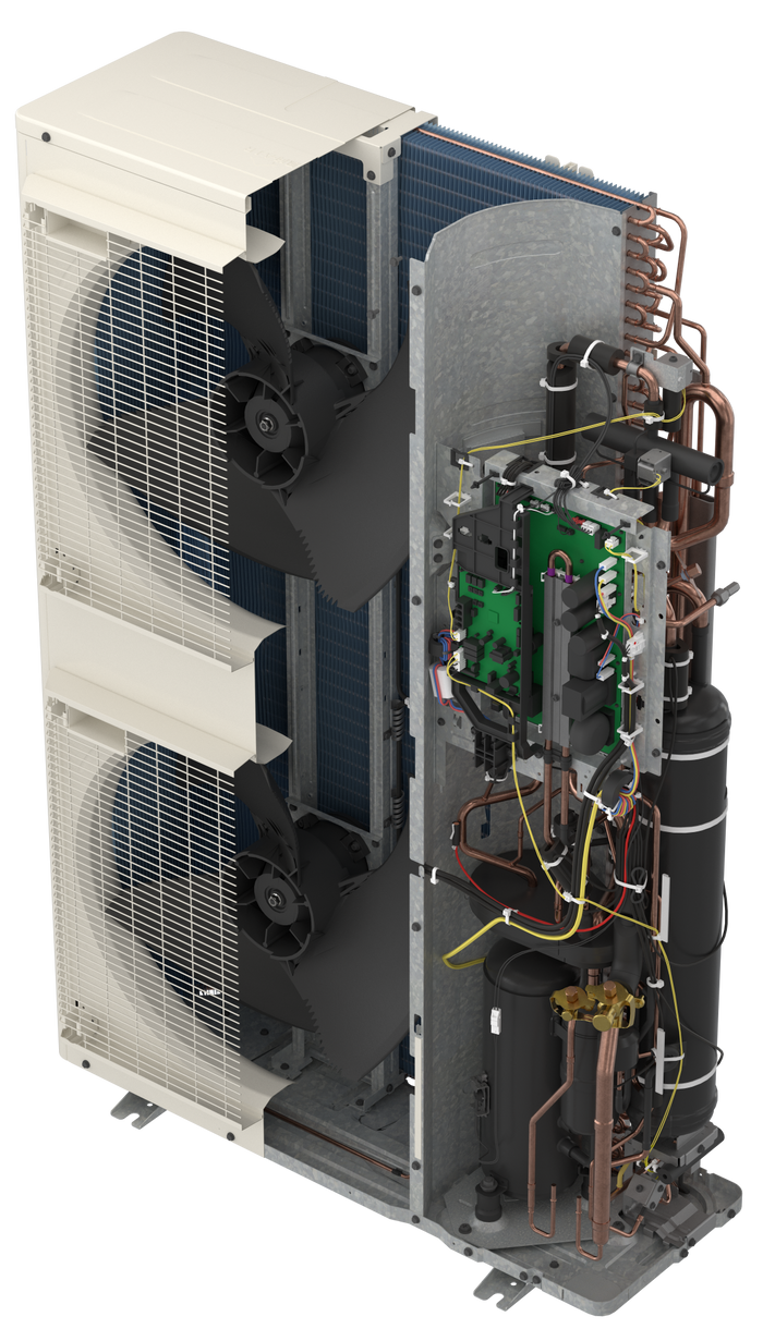 Goodman 5 Ton 17.0 SEER2 R-32 Dual Fuel System | GZV7SA6010 | CAPEA6030C3 | GRVT801005CN | 21" Cabinet Width Upflow/Downflow Coil | 100,000 BTU/h 80.0% AFUE Downflow Natural Gas Two-Stage Furnace