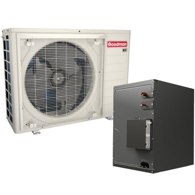 Goodman 2 Ton 16.0 SEER2 R-32 Heat Pump Condenser and Evaporator Coil System | GZV7SA2410 | CAPEA3022B3 | 17½