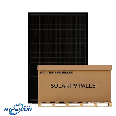 14.2kW Pallet - Hyperion Solar 395W Bifacial Solar Panel (Black) | Up to 495W with Bifacial Gain | Full Pallet (36) - 14.2kW Total