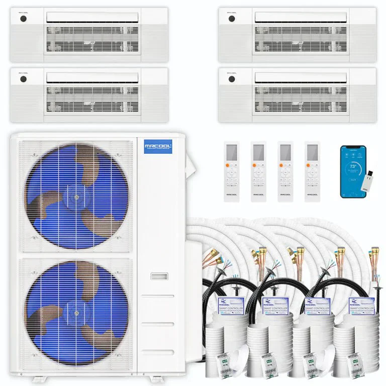 Build Your Own MRCOOL® DIY 5th Gen Multi-Zone 4-Zone 55,000 BTU 22 SEER2 Ceiling Cassette Ductless Mini-Split Air Conditioner and Heat Pump