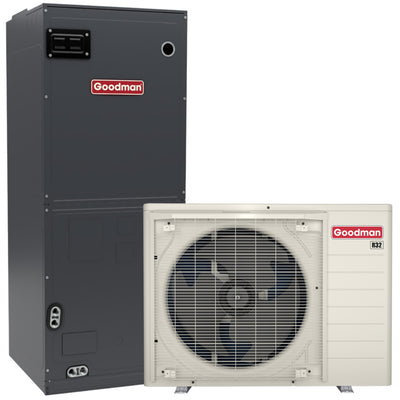 Goodman 1.5 Ton 19 SEER2 R-32 Central Heat Pump Split System | GZV6SA1810A | AHVE24BP0300 | 17½