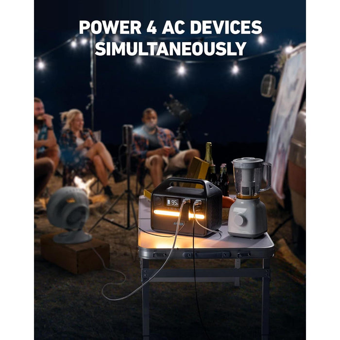 Anker 536 Portable Power Station, 508Wh Solar Generator (Solar Panel Optional) with LiFePO4 Battery Pack, 500W 9-Port Powerhouse, 4 AC Outlets, 60W USB-C PD Output, LED Light for Outdoor Camping, RV - B0B1H8392Z  Mini Split Systems Direct