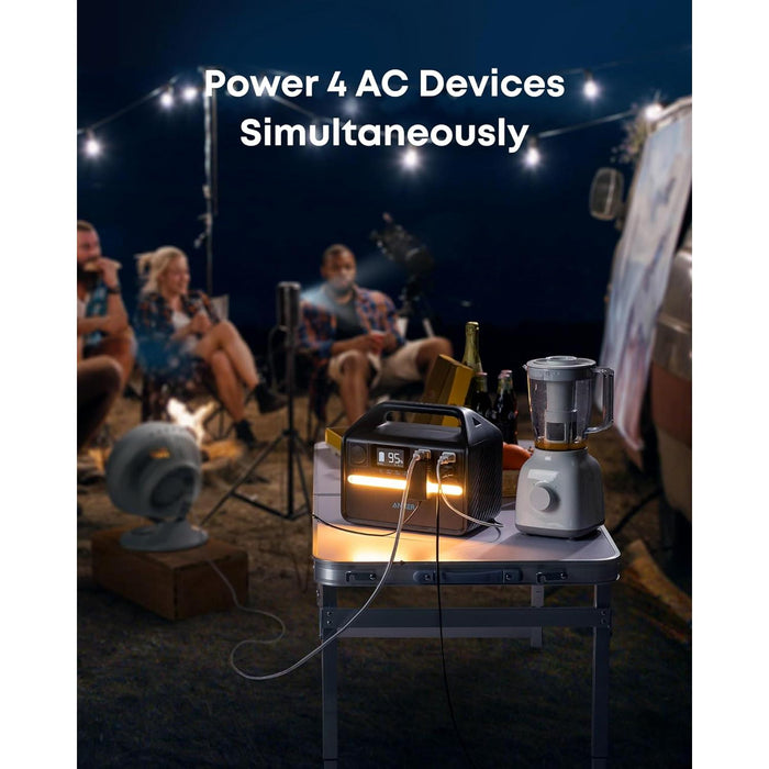 Anker 536 Portable Power Station, 508Wh Solar Generator (Solar Panel Optional) with LiFePO4 Battery Pack, 500W 9-Port Powerhouse, 4 AC Outlets, 60W USB-C PD Output, LED Light for Outdoor Camping, RV - B0B1H8392Z  Mini Split Systems Direct
