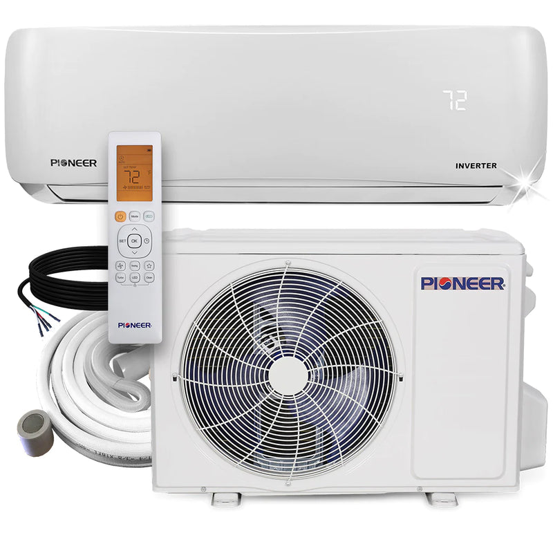 Pioneer® 9,000 BTU 21.5 SEER2 Ductless Mini-Split Inverter+ Energy-Star Air Conditioner Heat Pump System Full Set 115V