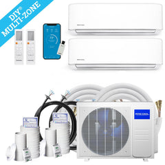 MRCOOL DIY Mini Split 36,000 BTU 2 Zone Ductless Air Conditioner and Heat Pump with 18K + 18K Air Handlers and Install Kit