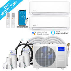 MRCOOL DIY Mini Split 36,000 BTU 2 Zone Ductless Air Conditioner and Heat Pump with 18K + 18K Air Handlers and Install Kit