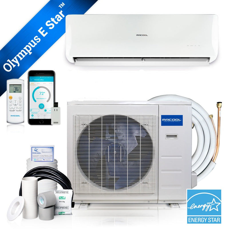 MRCOOL® Olympus Energy Star 12,000 BTU 1 Ton 23.2 SEER Ductless Mini Split Air Conditioner and Heat Pump Complete System 230V/60Hz (O-ES-12-HP-230B)