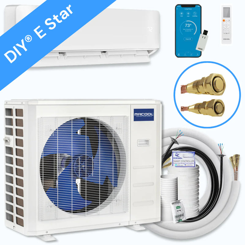 MRCOOL DIY® 5th Gen E Star 12,000 BTU Single Zone Mini Split Complete System 115V with 25 ft. DIY Quick Connect Line Set and DIYPRO Cable - DIY-12-HP-WM-115D25-O