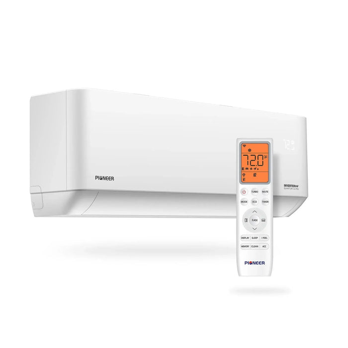 Pioneer® Multi Zone 18,000 BTU Quantum Ultra Wall-Mounted Indoor Section Ductless Mini-Split Wi-Fi Inverter++ Air Conditioner Heat Pump 230V - WT018GLSI24HLG-10S-WT018GLSI24HLG-16S-WT018GLSI24HLG-25S-WT018GLSI24HLG-33S-WT018GLSI24HLG-50S  Mini Split Systems Direct