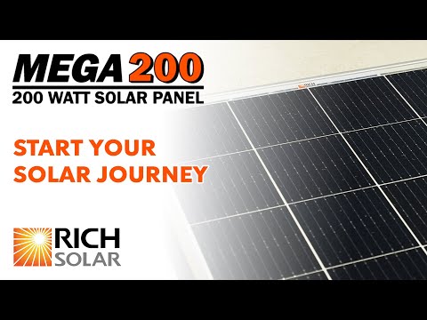 Rich Solar MEGA 200 | 200 Watt Solar Panel | Premier 12V Off-Grid Solar Panel for RVs Cabins, Boats | 25-Year Output Warranty | UL Certified