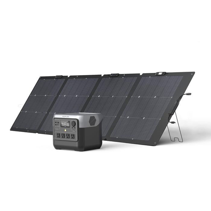 EF ECOFLOW Solar Generator RIVER 2 Pro 768Wh LiFePO4 Battery with 220W Solar Panel, 4x800W AC Outlets (1600W Surge), Portable Power Station for Home Backup Outdoors Camping RV Emergency - B0BYP4D1HQ-B0BVLPGS79-B0BYS84V1P  Mini Split Systems Direct