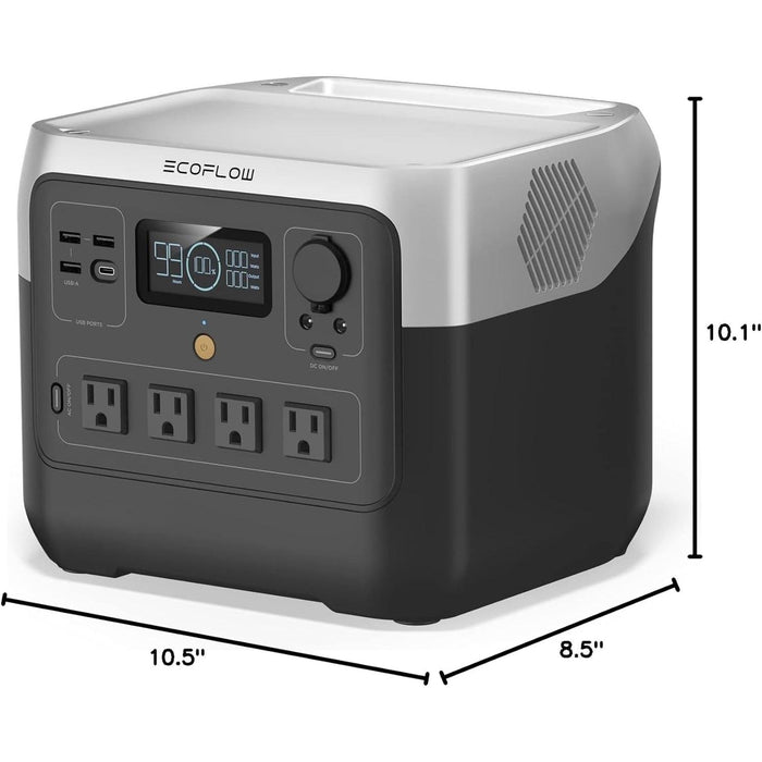 EF ECOFLOW Solar Generator RIVER 2 Pro 768Wh LiFePO4 Battery with 220W Solar Panel, 4x800W AC Outlets (1600W Surge), Portable Power Station for Home Backup Outdoors Camping RV Emergency - B0BYP4D1HQ-B0BVLPGS79-B0BYS84V1P  Mini Split Systems Direct