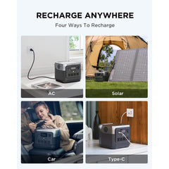 EF ECOFLOW Solar Generator RIVER 2 Pro 768Wh LiFePO4 Battery with 220W Solar Panel, 4x800W AC Outlets (1600W Surge), Portable Power Station for Home Backup Outdoors Camping RV Emergency - B0BYP4D1HQ-B0BVLPGS79-B0BYS84V1P  Mini Split Systems Direct